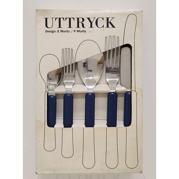Vintage Ikea Uttryck 20 Piece Blue Flatware Set NEW - Picture 1 of 11